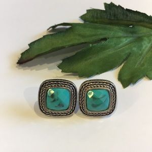 Napier braided cable turquoise earrings